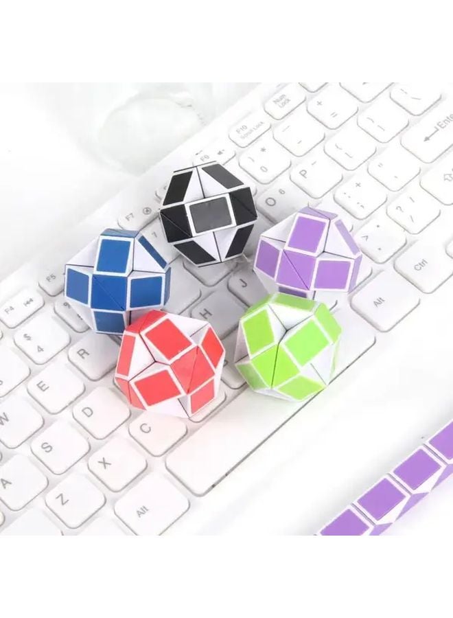 5pcs Assorted Color Snake Cube Puzzle Brain Teaser Toy For Kids Adults - Image 4