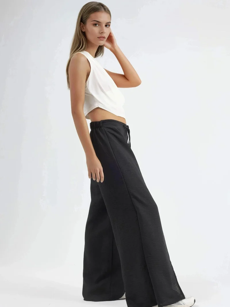 بوسيم BUSEM Drawstring Waist Crepe Trousers with Tie Detail