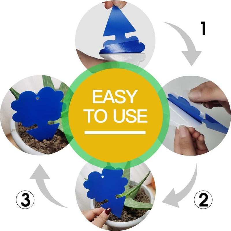 Cleanuper 58 Pcs Blue Flying Insect Traps for Plants,Indoors, Outdoors, Kitchen, Yellow Sticky Traps for Fungus Gnat, Fly and Fruit Fly, Flying Insects, Non-Toxic & Odorless, Kid & Pet Safe, Economic Pack - Image 4