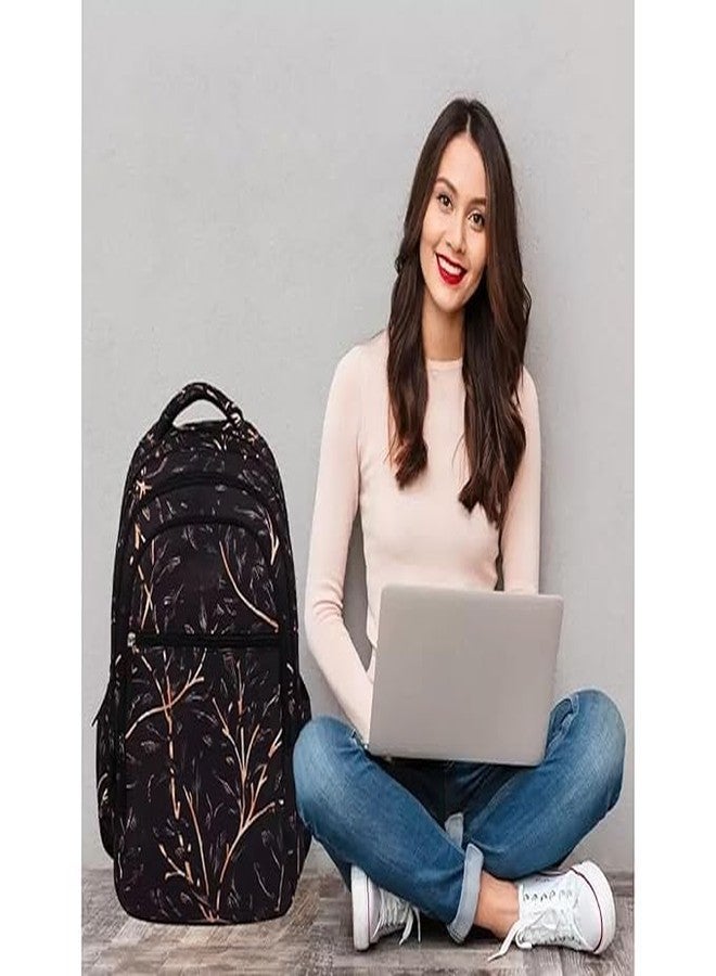 حقيبة ظهر VELWORD® كاجوال مزودة بجيب للكمبيوتر المحمول، سعة 36 لترًا، ثلاثة أقسام، أكتاف مبطنة، 19 بوصة، للبنات والطالبات والكتب والقرطاسية (أسود) - Image 2