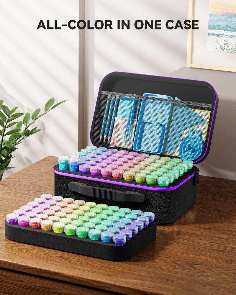 ARTDOT 120 Slots Storage Container for Diamond Art Kits for Adults,Portable Bead Storage Boxes for Diamond Painting Accessories and Tools - Image 2