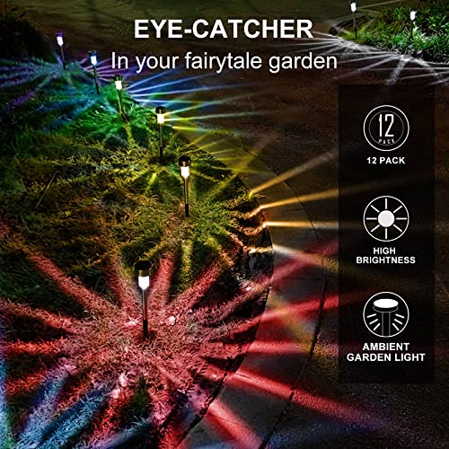 DREAM MASTER Solar Lights Outdoor Waterproof,Stainless Steel LED Landscape Lighting Outdoor Solar Lights For Outside Solar Garden Lights For Pathway,Walkway,Patio,Yard,Lawn - 16 Pack ( Multicolor ) - Image 4
