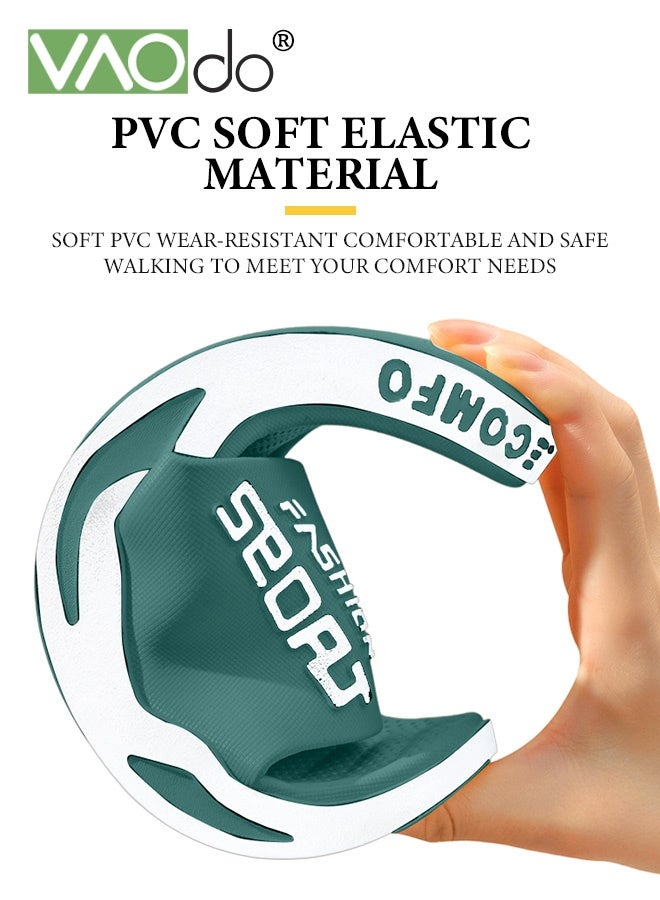 فاو دو شباشب رجالية شباشب منزلية شباشب استحمام نعل سميك مانع للانزلاق شباشب شاطئية عصرية للخارج راحة قصوى خفيفة الوزن نعل سميك أخضر - Image 4