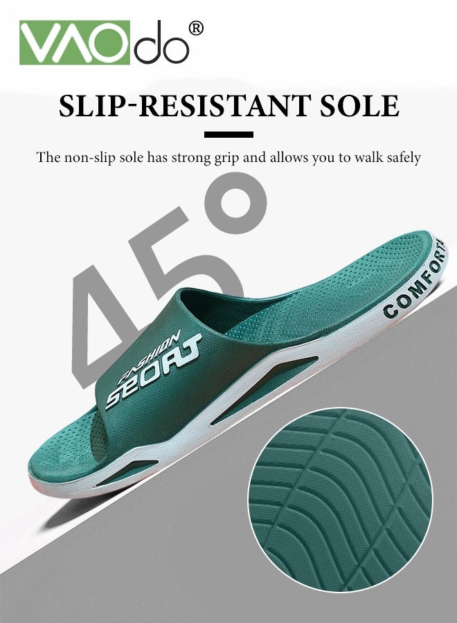 فاو دو شباشب رجالية شباشب منزلية شباشب استحمام نعل سميك مانع للانزلاق شباشب شاطئية عصرية للخارج راحة قصوى خفيفة الوزن نعل سميك أخضر - Image 3