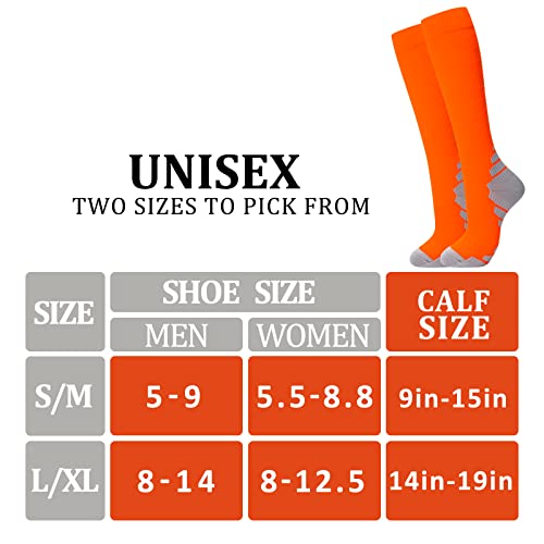 fenglaoda 8 Pairs Compression Socks for Men & Women 20-30 mmHg Knee High Nurse Pregnant Running Medical and Travel Athletic(L/XL,Multi10) - Image 2