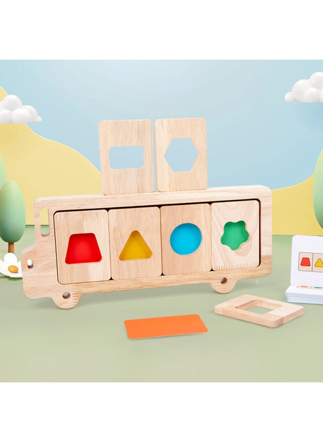 Generic - Early Education Geometric Three-dimensional Puzzle Baby Color Cognitive Shape Matching Color Plate Puzzle Kindergarten Wooden Toys-Color:pos-whale Geometric Shape Color Separation Puzzle - Image 1