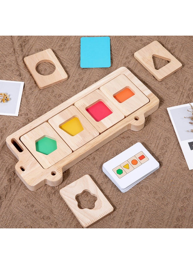 Generic - Early Education Geometric Three-dimensional Puzzle Baby Color Cognitive Shape Matching Color Plate Puzzle Kindergarten Wooden Toys-Color:pos-whale Geometric Shape Color Separation Puzzle - Image 1