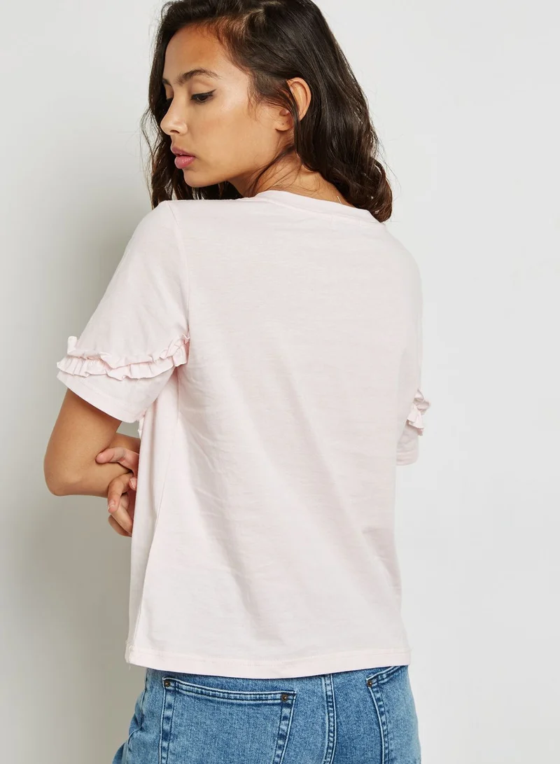 Ginger Ruffle Detail T-Shirt