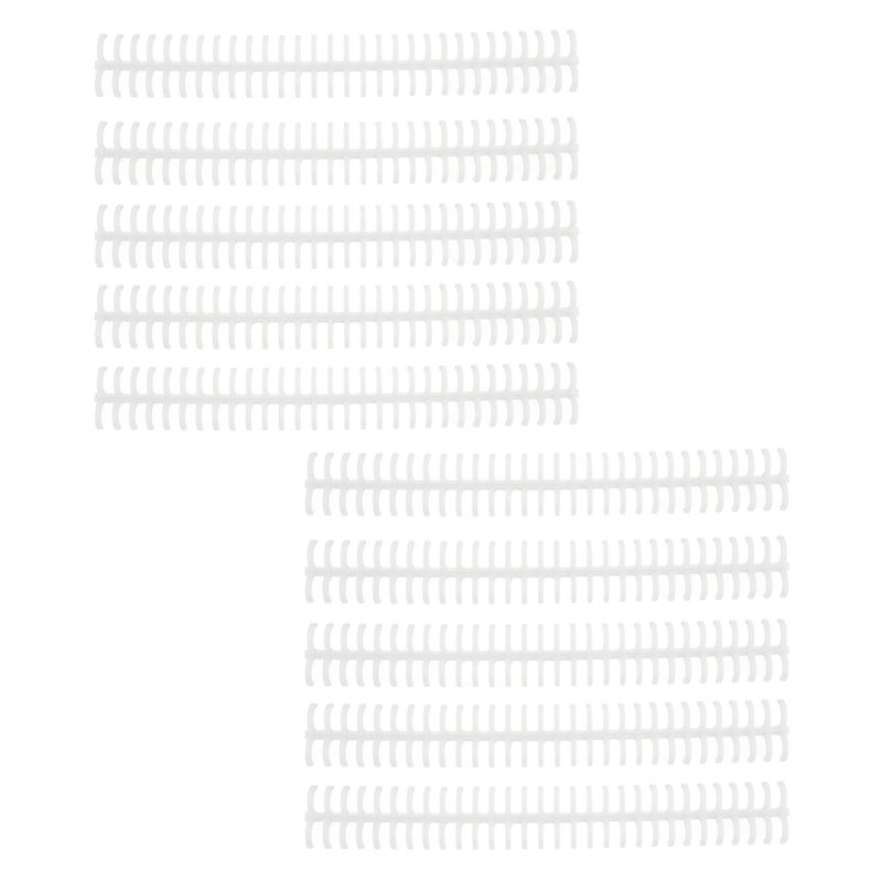 10Pcs Binding Spines Spirals Coils Combs 30 Holes Plastic Strip for Loose Leaf 1/2in Diameter White - Image 1