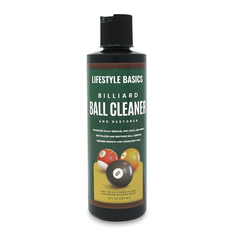 Lifestyle Basics Billiard Ball Cleaner and Restorer Polish | All-in-One Pool Ball Cleaner | Removes Chalk Residue, Dust, Dirt, and Grime - Image 1