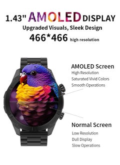 WAPIK Korean Brand Smart Watch Y7, Business Smartwatch, 30M Waterproof Fitness Watch, Bluetooth Calling, Compatible with Android and iOS, Smartwatch for Men, Zinc Alloy Vacuum Plating, Heart Rate Monitoring, Black  - Image 3