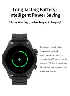 WAPIK Korean Brand Smart Watch Y7, Business Smartwatch, 30M Waterproof Fitness Watch, Bluetooth Calling, Compatible with Android and iOS, Smartwatch for Men, Zinc Alloy Vacuum Plating, Heart Rate Monitoring, Black  - Image 5