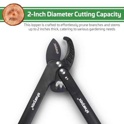 Sharpex Heavy-Duty Professional Anvil Lopper with Compound Action, 2-Inch Cutting Capacity, Sturdy Nylon Handles and TPR Grip | Reliable Garden Pruning Tool for Effortless Cutting – Black - Image 4