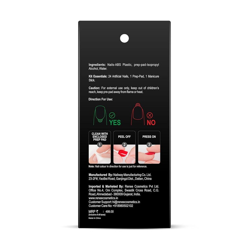 RENEE Stick On Nails BN 02 24 Reusable Artificial Fake Nail Set Lightweight Long Lasting Easy To Use Quick Fix For Festivals Special Occasions - Image 4