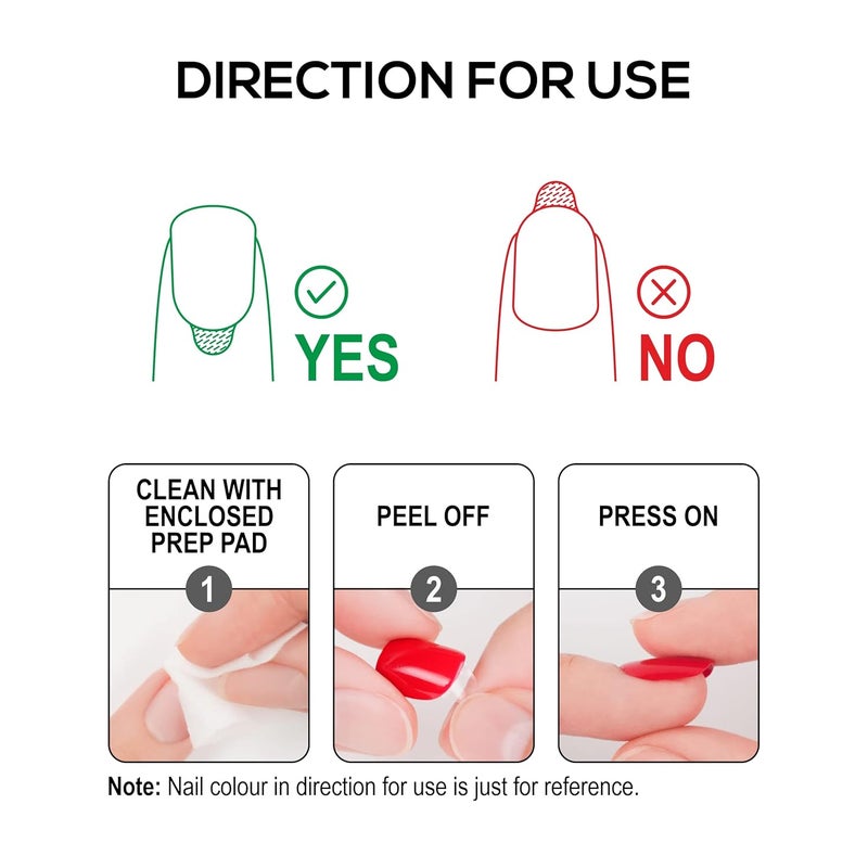 RENEE Stick On Nails BN 02 24 Reusable Artificial Fake Nail Set Lightweight Long Lasting Easy To Use Quick Fix For Festivals Special Occasions - Image 5