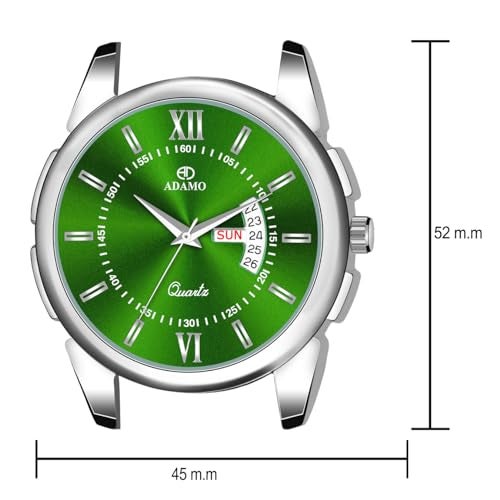 ADAMO Silicone Designer Green Round Dial Day & Date Men's & Boy's Analog Watch 883SGI16 - Image 3