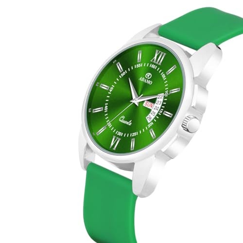 ADAMO Silicone Designer Green Round Dial Day & Date Men's & Boy's Analog Watch 883SGI16 - Image 2