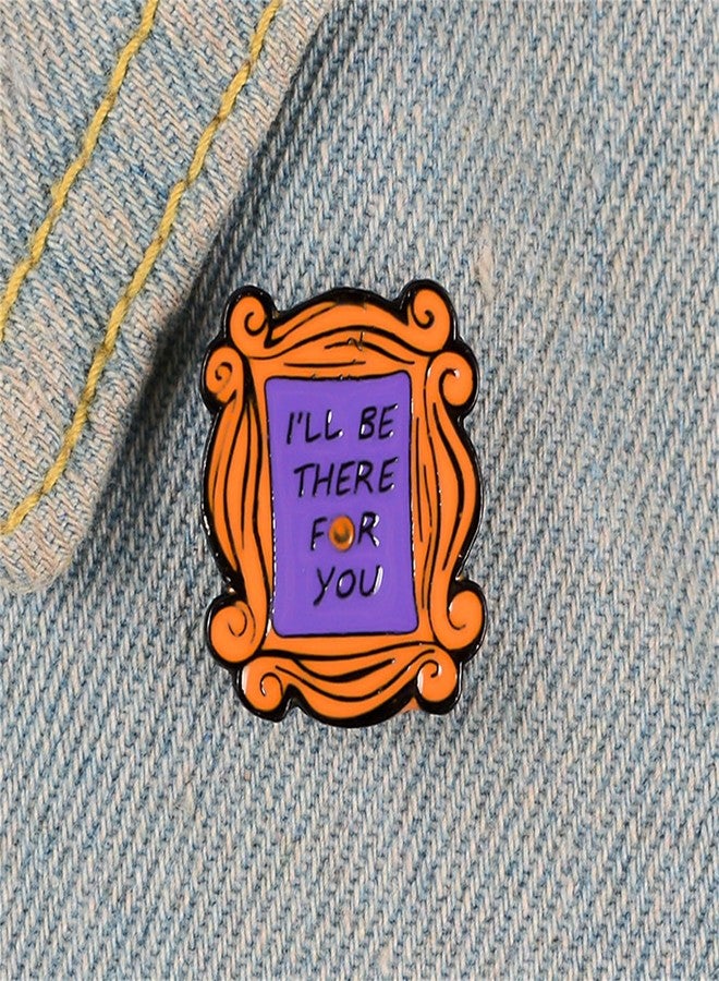 WCRAZYE Friends Earrings Necklace Brooch Set for Women Unique Yellow TV Show Merchandise Friend Themed Frame Necklace Monica Peephole Door Frame Dangle Drop Earring 90s Themed Jewelry Gift (Friend Jewelry Set) - Image 4
