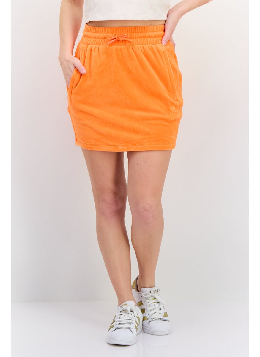 adidas Originals Women Sportswear Fit Drawstring Outdoor Skirt, Orange  - Image 1