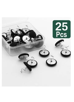 KASTWAVE 25 Pcs Bedskirt Pins, Upholstery Tacks, 0.8" Twist Pins Headliner Pins, Spiral Push Pins, Twist Pins Upholstery, for Bedskirts Slipcovers Armrest Covers and Upholstery, Black  - Image 2