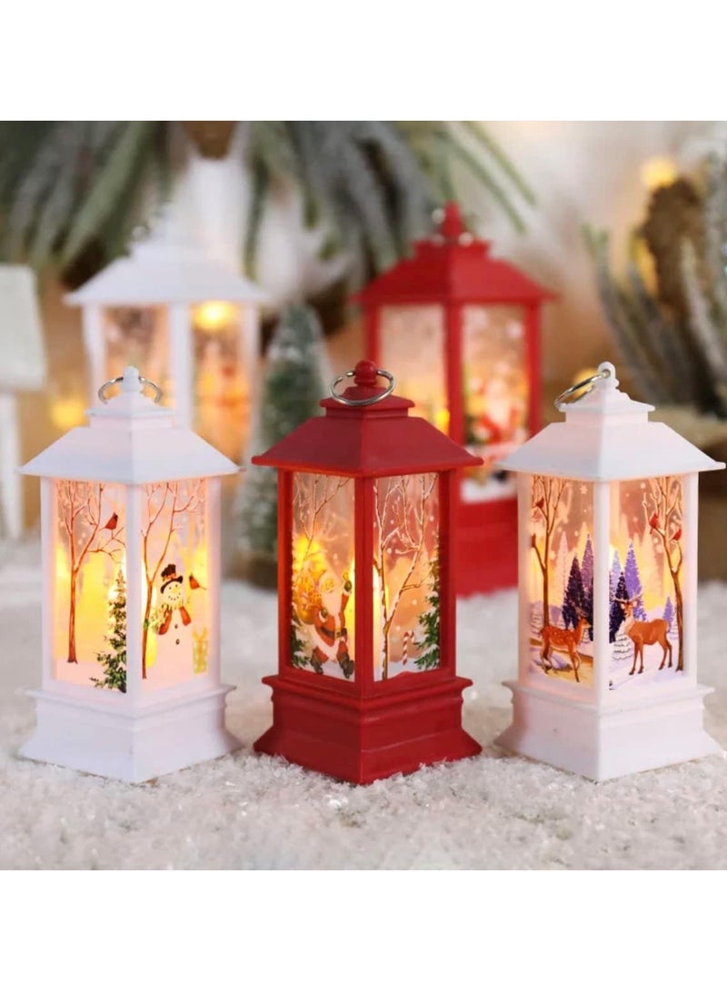 BLUE CORAL 12 Pcs Led Candles Tea Light Snowman Hanging Lanterns Decor Props Ornament Gifts Night Lamp White  - Image 3