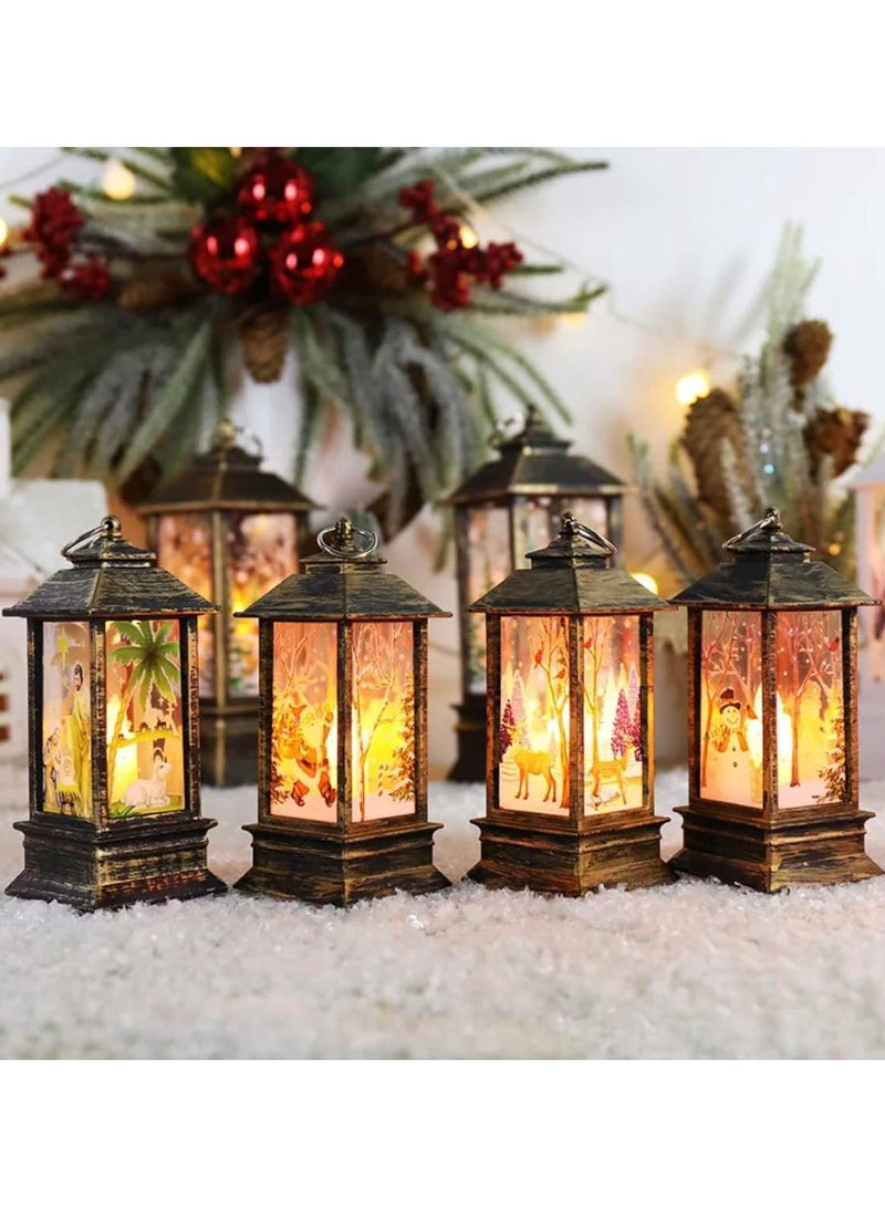 BLUE CORAL 12 Pcs Led Candles Tea Light Snowman Hanging Lanterns Decor Props Ornament Gifts Night Lamp White  - Image 2