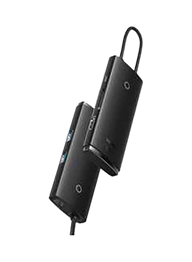 بيسوس محول توزيع USB-C بتصميم 6 في 1 مع منفذ HDMI بجودة 4K وتقنية PD بقدرة 100 وات ومنفذي بيانات USB 3.0 بسرعة 5 جيجابت في الثانية وقارئ بطاقات ذاكرة SD/TF، متوافق مع ماك بوك/ برو/ آير، XPS، نينتندو، وغير ذلك أسود - Image 1
