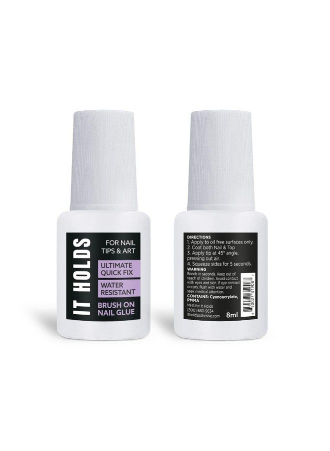 jomi compression Brush On Nail Glue For Press On Nails 2Pk Extra Strong Nail Glue For Acrylic Nails Waterproof Nail Glue For Fake Nails Long Lasting Nail Glue Professional Nail Glue For Nail Tips (8Ml) (Pack Of 2) - Image 4