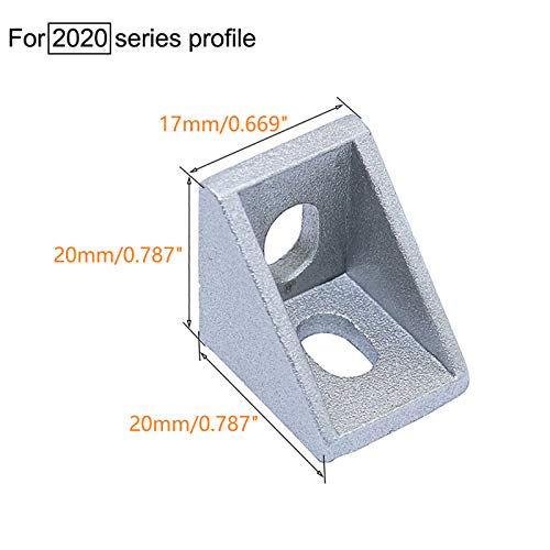 QIJINTRID 24 Sets 2020 Aluminum Extrusion Profile Connector,24pcs 2020 Series Extrusion Corner Brackets,with 48pcs T-Nuts and Screws, for Slot 6mm 2020 Series Extruded Aluminum Profile Accessories - Image 2