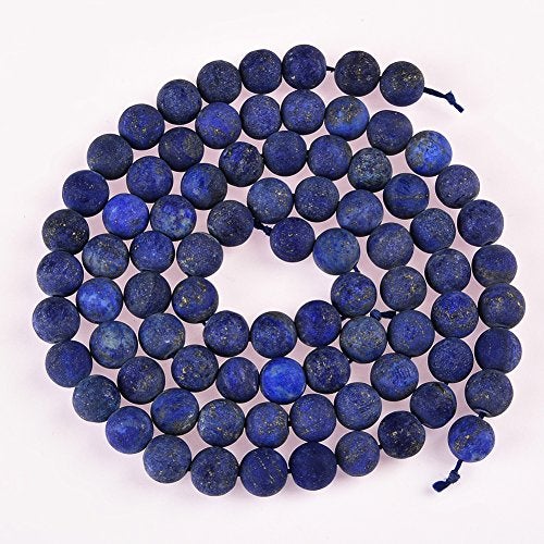 PLTbeads Natural Gemstone Loose Beads Matte Approxi 15.5 inch DIY Bracelet Necklace for Jewelry Making (6mm, Matte Lapis Lazuli) - Image 2