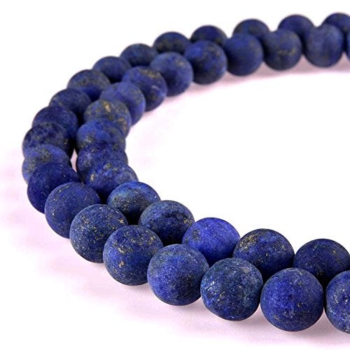 PLTbeads Natural Gemstone Loose Beads Matte Approxi 15.5 inch DIY Bracelet Necklace for Jewelry Making (6mm, Matte Lapis Lazuli) - Image 5
