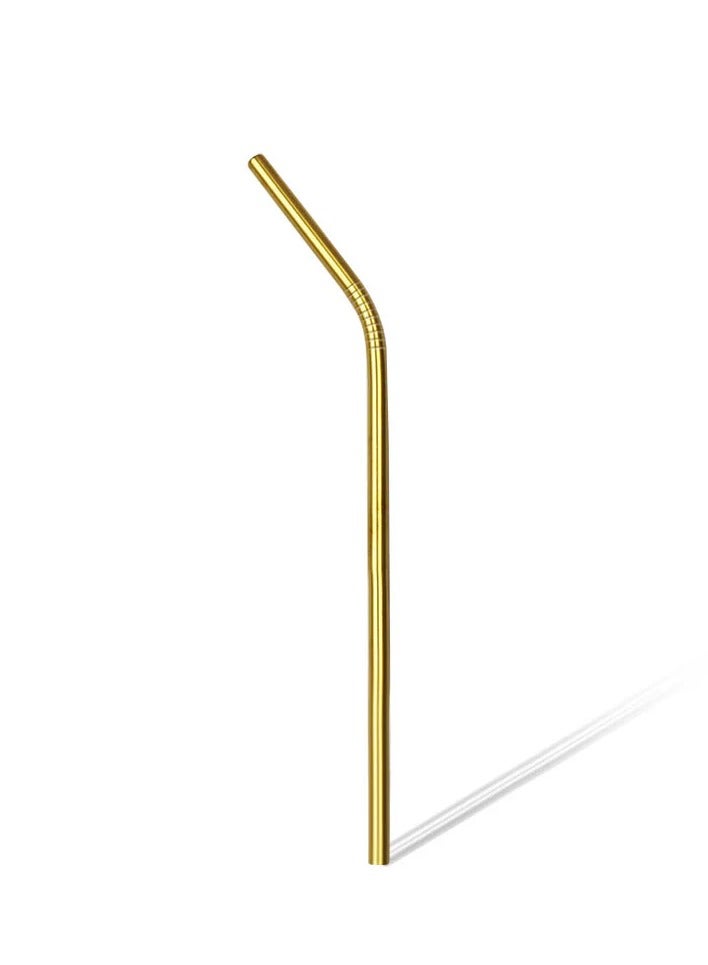 Curved Straw 6mm x 21.5cm - Gold