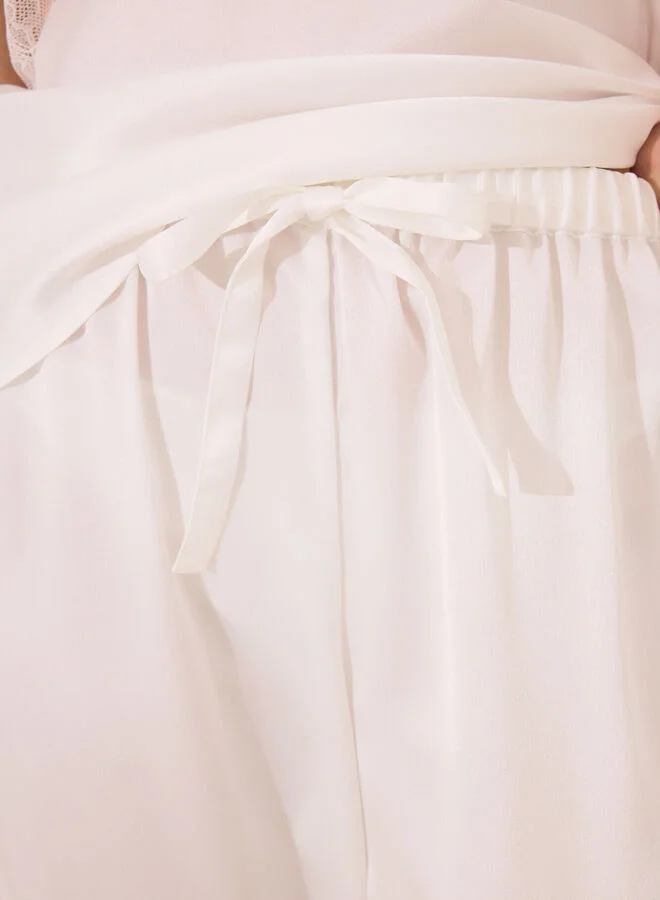 women'secret long pyjamas satin and white lace pajama set