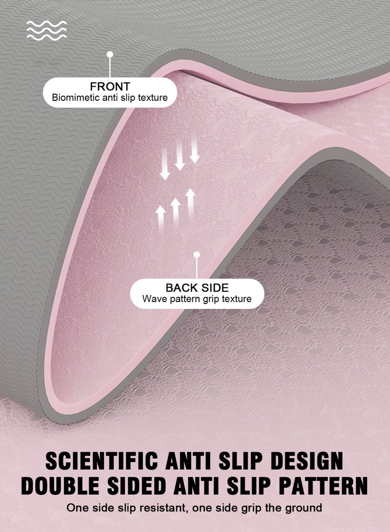 أوربازار بساط يوغا للنساء والرجال، بساط تمارين طويل وعريض جدًا (72 بوصة × 24 بوصة)، يتضمن منشفة تبريد، بيلاتيس، لياقة بدنية، تمارين بدون حذاء، استوديو رياضي منزلي. - Image 3