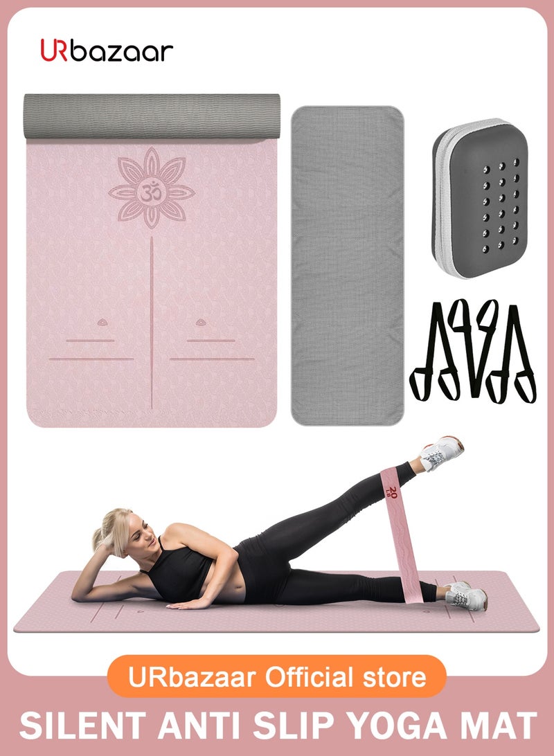 أوربازار بساط يوغا للنساء والرجال، بساط تمارين طويل وعريض جدًا (72 بوصة × 24 بوصة)، يتضمن منشفة تبريد، بيلاتيس، لياقة بدنية، تمارين بدون حذاء، استوديو رياضي منزلي. - Image 1