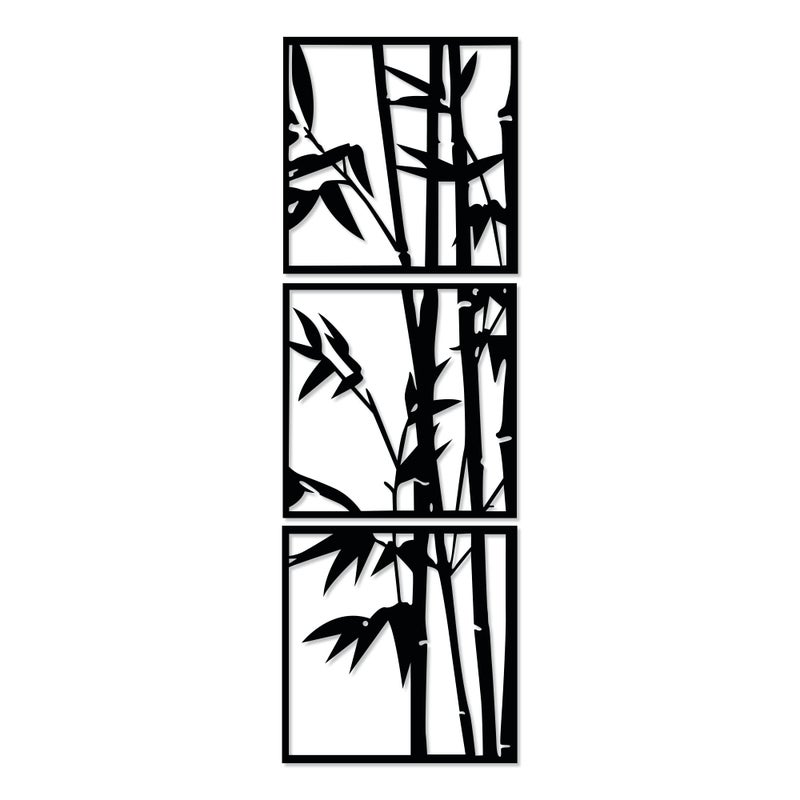 Home Gallery decorative bambo wooden wall art 3 panels 40x125 cm