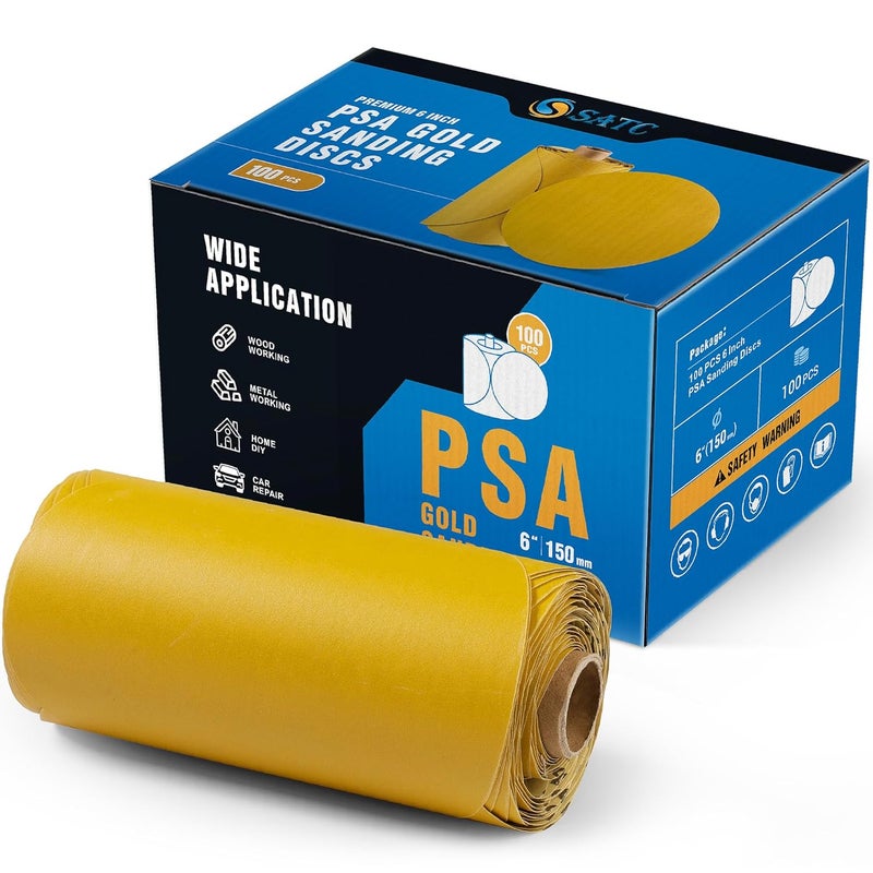 S SATC PSA Discs 6 Inch Sanding Disc 100 PCS Sanding Discs Self Stick 600 Grit Premium Aluminum Oxide Grain - Image 1