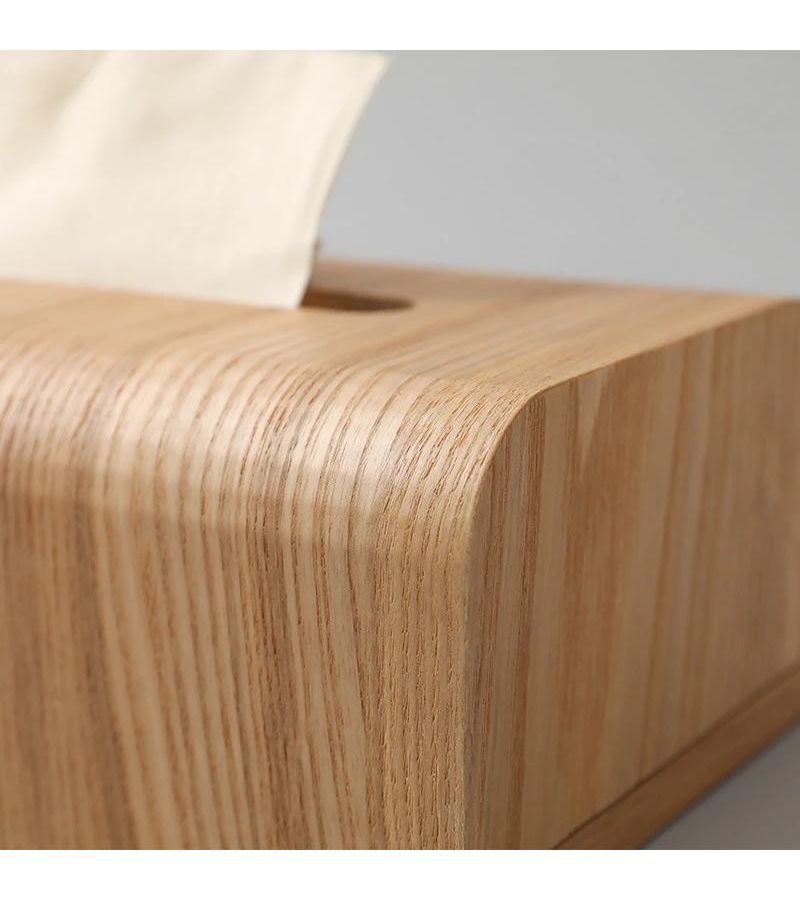 Coffee Walnut Wood Tissue Box Durable Napkin Holder With Easy Pull Out Lid - Image 5