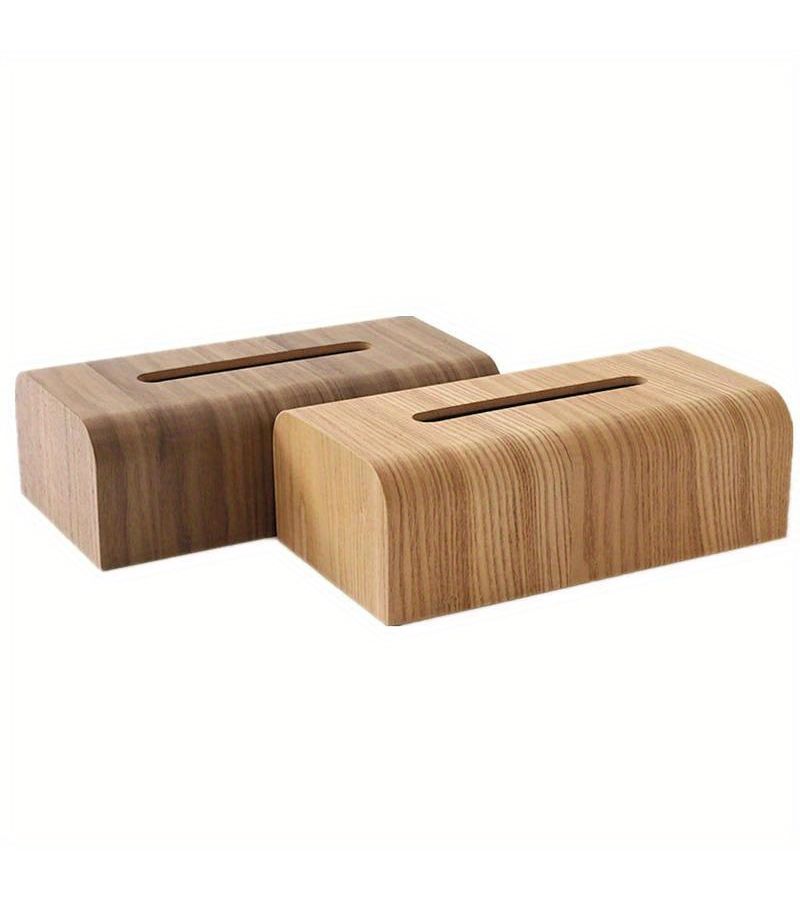 Coffee Walnut Wood Tissue Box Durable Napkin Holder With Easy Pull Out Lid - Image 3