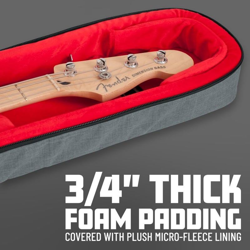 Gator Cases Transit Series Lightweight Electric Guitar Gig Bag with Back Pack Straps and Rubberized Base, Light Grey Exterior (GT-ELECTRIC-GRY) - Image 5