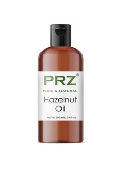 PRZ PRZ Hazelnut Cold Pressed Carrier Oil - Pure Natural & Therapeutic Grade Oil for Aromatherapy Body Massage, Skin Care & Hair Care, 500 ml 
