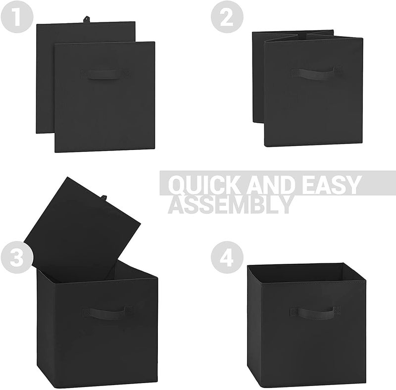 MBW Storage Organizer, Cube, Storage Box I Non-Woven Fabric Storage Box for Home Pack of 2, Black - Image 4
