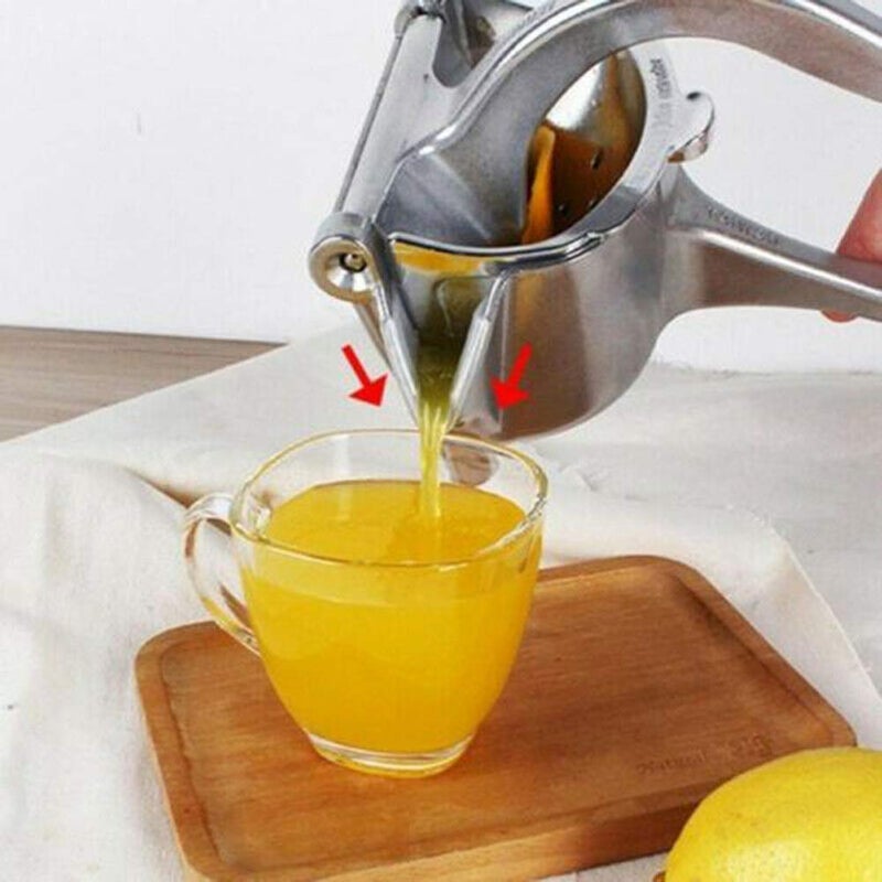 QUPET Stainless Steel Manual Fruit Juicer Manual Hand Fruit Instant Juicer Orange Watermelon Lemon Juice Instant Guest Serving Juicer Silver - Image 2