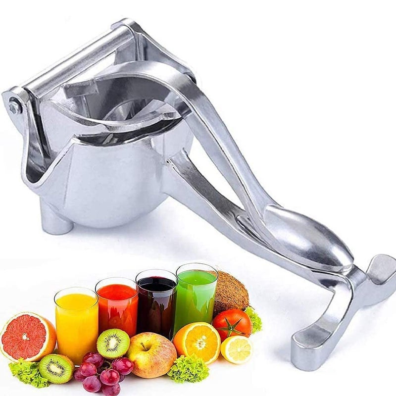 QUPET Stainless Steel Manual Fruit Juicer Manual Hand Fruit Instant Juicer Orange Watermelon Lemon Juice Instant Guest Serving Juicer Silver - Image 1