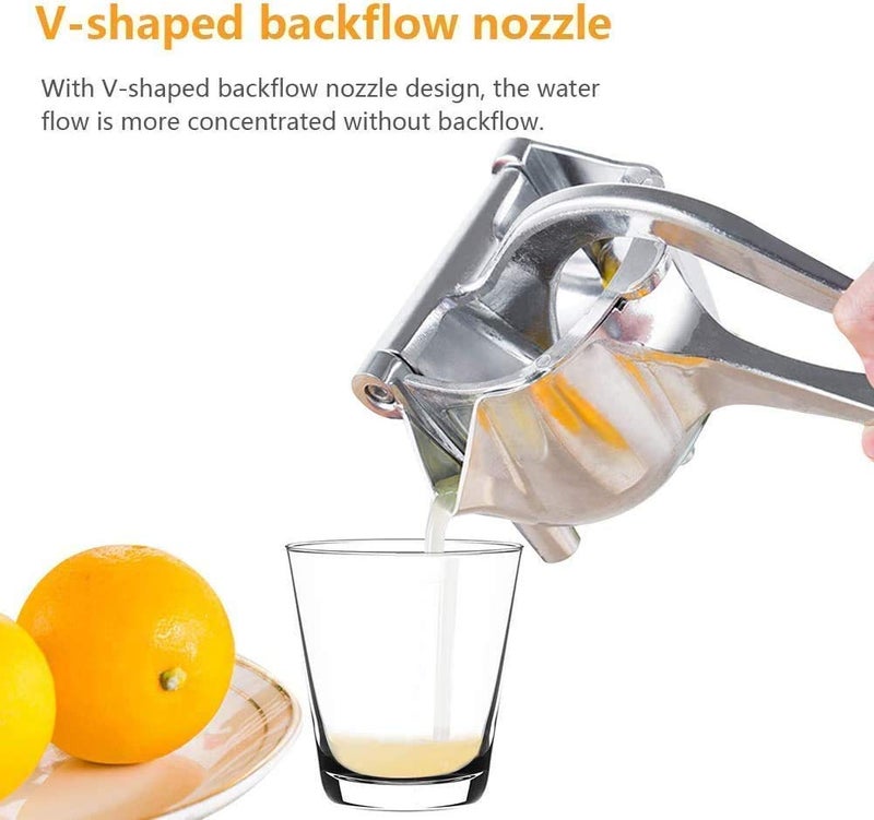 QUPET Stainless Steel Manual Fruit Juicer Manual Hand Fruit Instant Juicer Orange Watermelon Lemon Juice Instant Guest Serving Juicer Silver - Image 3