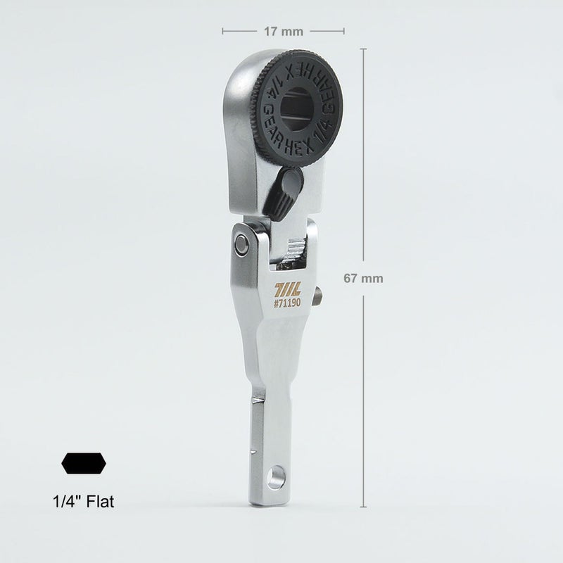 711L Flat End Flex Head EDC Ratchet Wrench - Screwdriver Accessory Compatible with Multitools' Flat Bit Adapters - Image 2