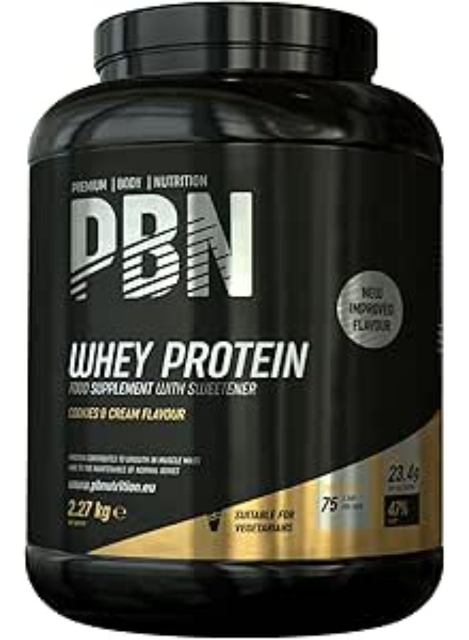 Premium Body Nutrition Whey Protein 2.27kg Cookies & Cream Jar Improved Flavour - Image 1