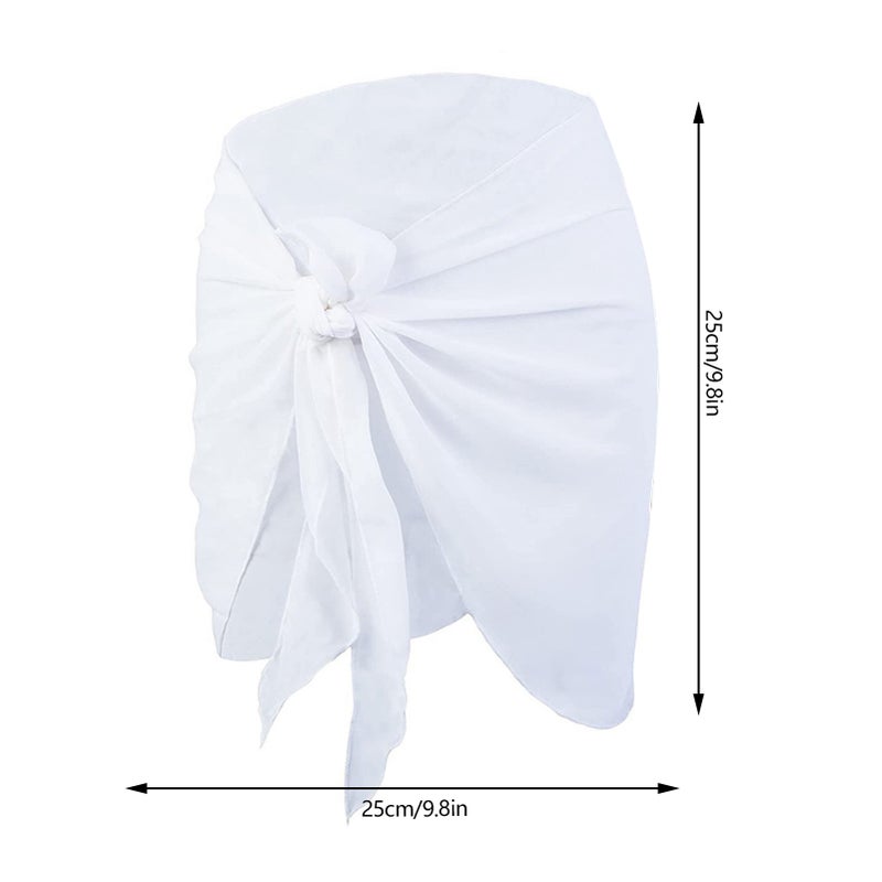 2Pcs Beach Sarongs Sunscreen Chiffon Soft Beach Cover Up Skirt Bikini Wrap Black White - Image 5