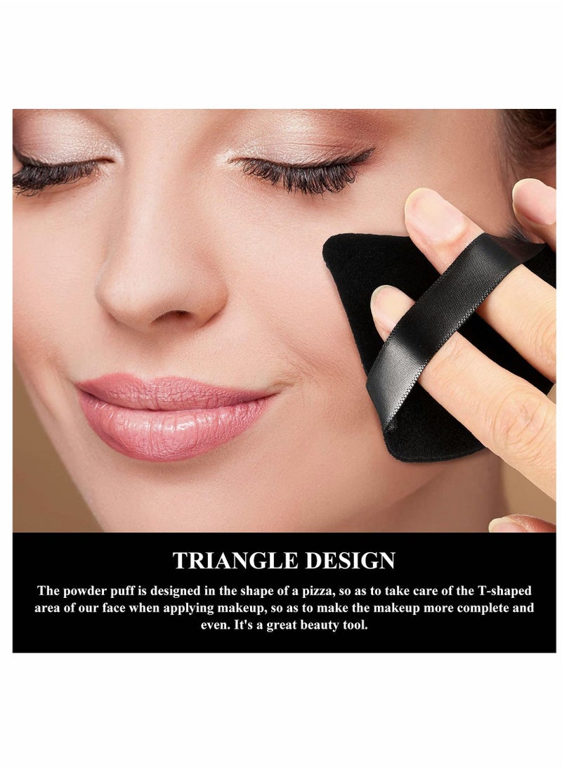 KASTWAVE - Powder Puff, Face Triangle Makeup Puff, For Loose Soft Body Cosmetic Foundation Sponge, Mineral Wet Dry Tool (Black, 12PCS) - Image 1