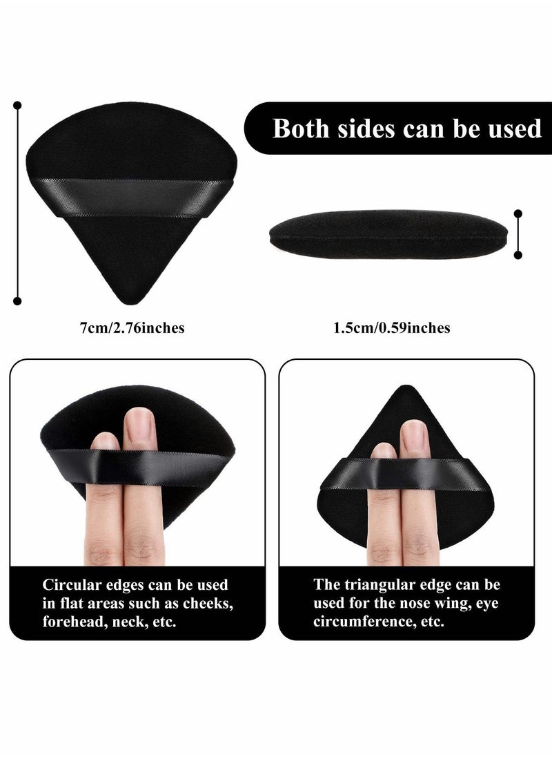 KASTWAVE - Powder Puff, Face Triangle Makeup Puff, For Loose Soft Body Cosmetic Foundation Sponge, Mineral Wet Dry Tool (Black, 12PCS) - Image 1